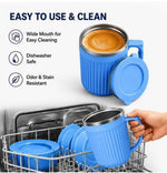 Insulated 400 ml stainless steel mug with lid