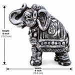 Royal Stone Color Terracotta Elephant Pair Showpiece | Traditional Indian Handmade Elephant Statue | Luxury Home Décor 10 inch