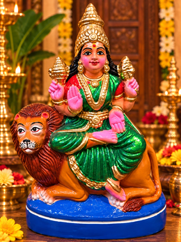 Goddess Durga with Lion – Golu Doll 9 inch