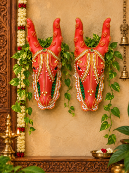 Royal Terracotta Hanging Deer Planter – Traditional Handmade Stone Work Wall Décor for Home & Garden