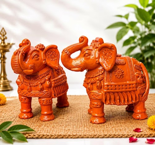Premium Terracotta Handmade Terracotta Elephant 12 inch