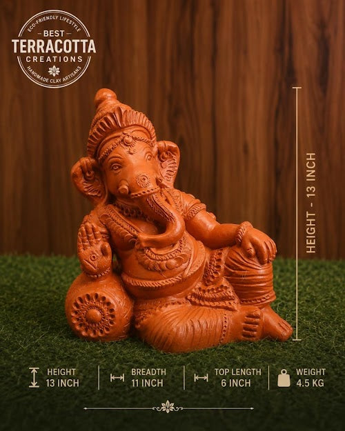 Every pooja essentials ganesha.13 inch terracotta color