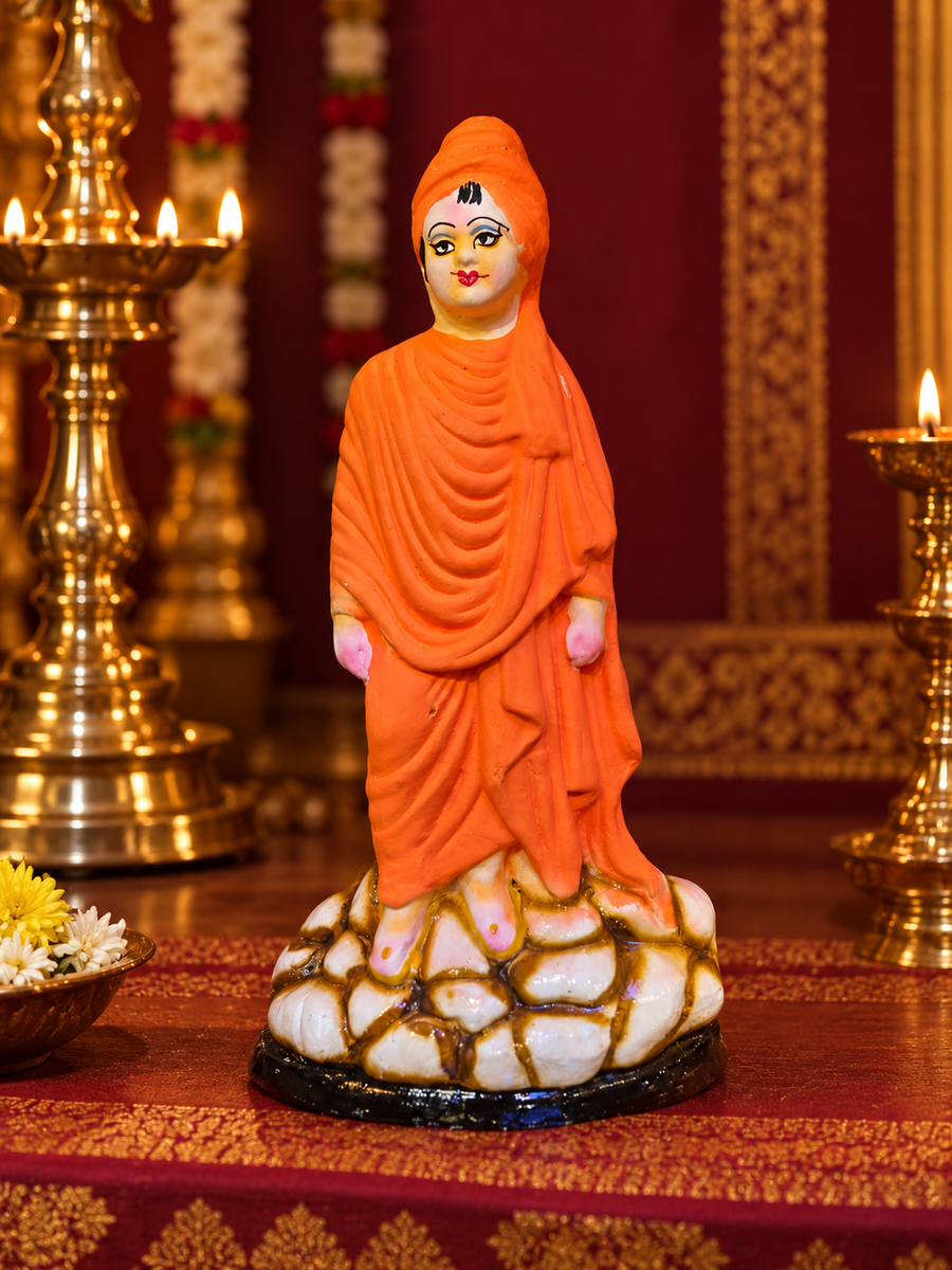 Terracotta Swami Vivekananda Golu Doll – Traditional Handmade Figurine 7 inch