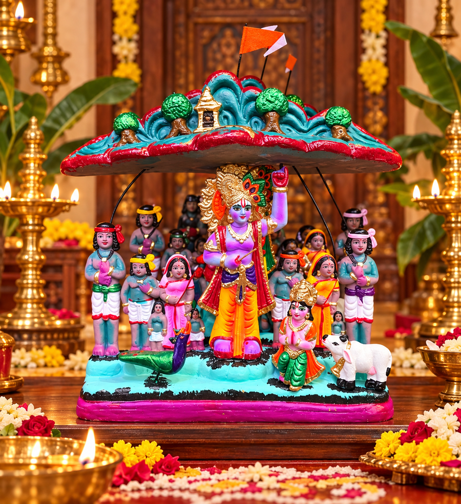 Govardhan Leela Set – Golu Dolls 10 inch set