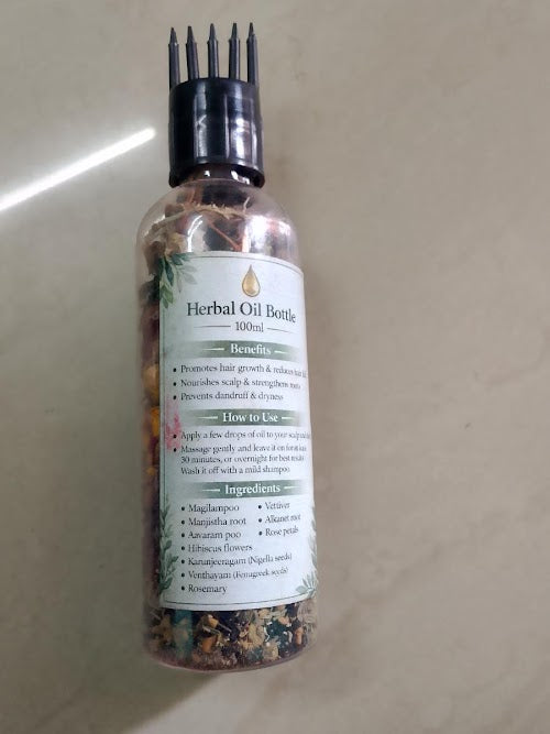 Herbal oil bottle