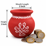 Royal Navadhaniyam Pot Set 7Pots | Traditional Handmade Terracotta Art Work Pots | Festive Home Décor[3INCH=H*L=3*2]