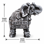 Royal Stone Color Terracotta Elephant Pair Showpiece | Traditional Indian Handmade Elephant Statue | Luxury Home Décor 10 inch