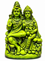 Terracotta Green Shiva Parvathi Family Golu Dolls Set – Handmade Traditional Golu Idol 6 inch