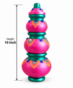 Royal Traditional Pink Gubera Pot – Handcrafted Terracotta Decorative Wealth Pot for Pooja & Home Décor[10inch]