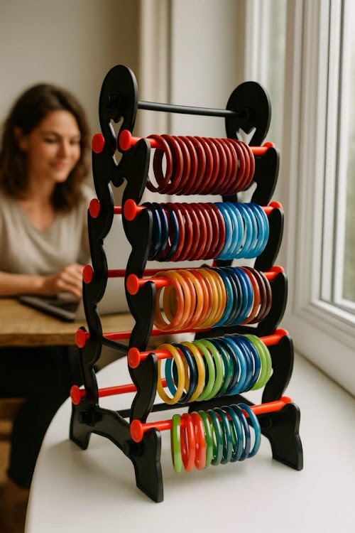 Plastic Bangle Stand Organizer – Multi-Rod Jewelry Holder for Women & Girls | Black & Red