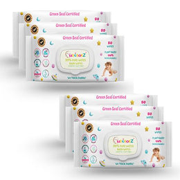 CutetotZ® Premium Organic Baby Wet Wipes | Green Seal® Certified | 80 Wipes (Pack of 6)
