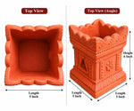 Royal Traditional Terracotta Thulasi Pot | Handmade Decorative Tulasi Maadam Planter for Home & Pooja Room