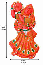 Royal Terracotta Stone Work Radha Krishna Wall Hanging Idol[PAIR] | Divine Traditional Handmade Home Décor[16inch=H*L=16*16]
