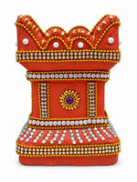 Royal Stone Work Thulasi Pot Showpiece | Traditional Handmade Terracotta Thulasi Maadam | Decorative Pooja Home Décor