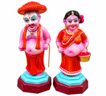 Terracotta Traditional Village Couple ( koravan , korathi) Golu Dolls Set – Handmade Folk Art Collection