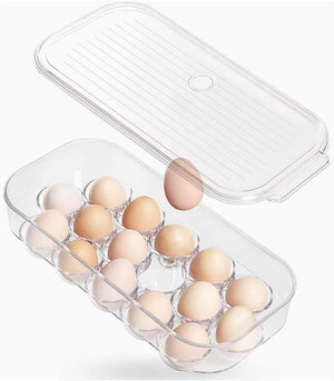 1. Plastic Egg Container Organizer for Fridge Kitchen Countertop