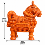 Royal Handmade Terracotta Horse Pair Showpiece | Traditional Indian Horse Statue | Premium Ethnic Home Décor(4inch=H*L=4*4)