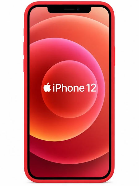 Apple iPhone 12 Red Liquid Silicone Soft Back Cover Shockproof Case