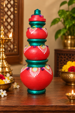 Royal Traditional Pink Gubera Pot – Handcrafted Terracotta Decorative Wealth Pot for Pooja & Home Décor[10inch]