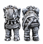 Royal Stone Color Terracotta Elephant Pair Showpiece | Traditional Indian Handmade Elephant Statue | Luxury Home Décor 10 inch