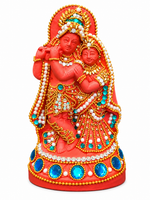 Royal Terracotta Stone Work Radha Krishna Statue | Divine Handmade Traditional Idol | Premium Home Décor[7INCH=H*L=7*4]