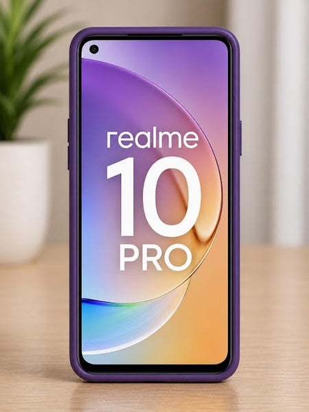 Realme 10 Pro Shockproof Soft TPU Silicone Back Cover | Slim Protective Case | Purple
