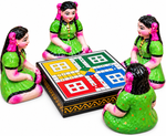 Terracotta Ludo Game Golu Dolls Set – Handmade Traditional Navaratri Golu Collection