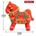 Royal Handmade Terracotta Stone Work Horse Pair Showpiece | Traditional Indian Horse Statue | Luxury Ethnic Home Décor