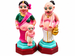 Terracotta Traditional Village Family  ( Mama&Mami) Golu Dolls Set – Handmade Navaratri Golu Collection 6 inch