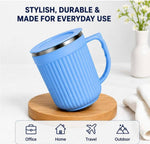 Insulated 400 ml stainless steel mug with lid
