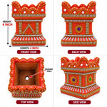 Royal Stone Work Thulasi Pot Showpiece | Traditional Handmade Terracotta Thulasi Maadam | Decorative Pooja Home Décor