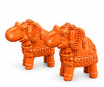 Royal Luxury Terracotta Elephant Pair Showpiece | Traditional Handmade Indian Elephant Statue | Premium Home Décor