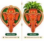 Royal Terracotta Elephant Hanging Planter – Traditional Handmade Stone Work Wall Decor[6INCH=H*L=6*6]
