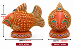 Royal Terracotta Stone Work Fish Money Bank | Handmade Traditional Fish Coin Bank | Decorative Home Décor[6inch=H*W*L=6*4.10*8]