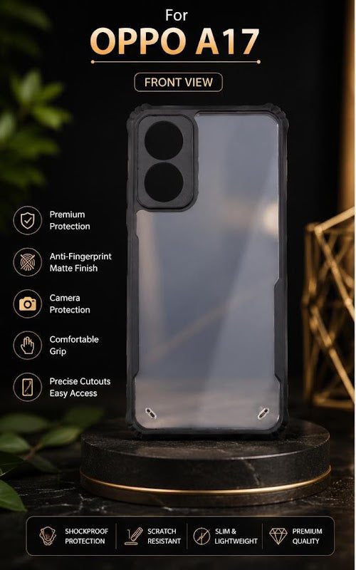 Premium Transparent Shockproof Matte Back Case Cover with Camera Protection for OPPO A17