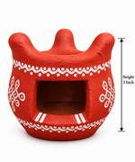 Royal Navadhaniyam Pot Set 7Pots | Traditional Handmade Terracotta Art Work Pots | Festive Home Décor[3INCH=H*L=3*2]