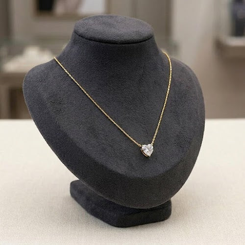 18K Gold-Plated Solitaire CZ Necklace