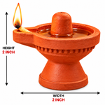 Royal Divine Terracotta Lingam Lamp | Traditional Shiva Lingam Oil Diya | Handmade Pooja Décor[2inch=H*L=2*2]