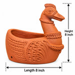 Handcrafted Terracotta Duck Planter – Traditional Decorative Clay Planter - 8 inch