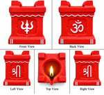 Royal Traditional Terracotta Thulasi Maada Vilakku with Swastik Design | Handmade Pooja Oil Lamp for Home & Temple