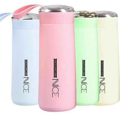 Glass water bottle with plastic outer shield