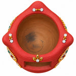 Royal Traditional Terracotta Stone Work Tiny Stove | Handmade Clay Cooking Stove | Ethnic Indian Kitchen Décor