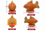 Royal Terracotta Stone Work Fish Money Bank | Handmade Traditional Fish Coin Bank | Decorative Home Décor[6inch=H*W*L=6*4.10*8]