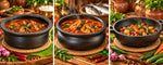 Royal Handmade Terracotta Cookware – 1 Litre Chettinadu Kulambu Chatti, 2 Litres Meen Kulambu Chatti & 3 Litres Kadai