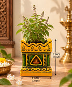 Multicolor Royal Traditional Terracotta Thulasi Maadam | Traditional Handmade Tulsi Brindavan | Divine Pooja Home Décor