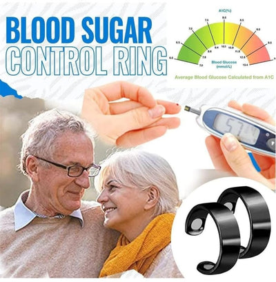 2 Pcs Magnet Blood Sugar Control Ring Adjustable Magnetic Therapy Finger Ring for Men & Women – Acupressure Health Support Band