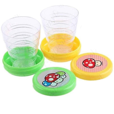 2 Pieces Multi Color Magic Foldable Portable Cups Folding Collapsible Glass Traveling Outdoor