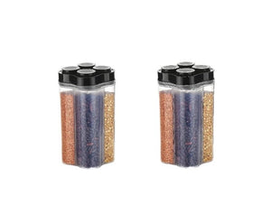 1. Section Plastic Food Storage Container Jar set of 2