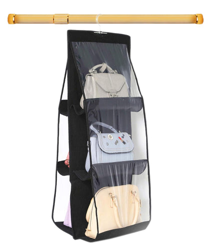 Foldable Handbag Storage 6 Pocket Organizer for home