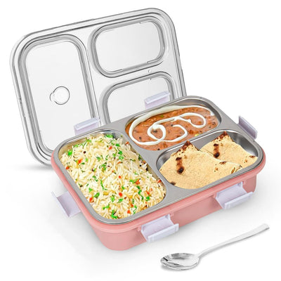 3 Compartment Stainless Steel Lunch Box